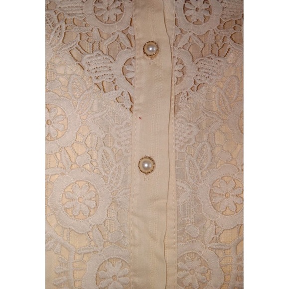 NWT Victorian Yellow Renaissance Blouse 3X Edwardian Romantic Feminine Crochet - Picture 5 of 8